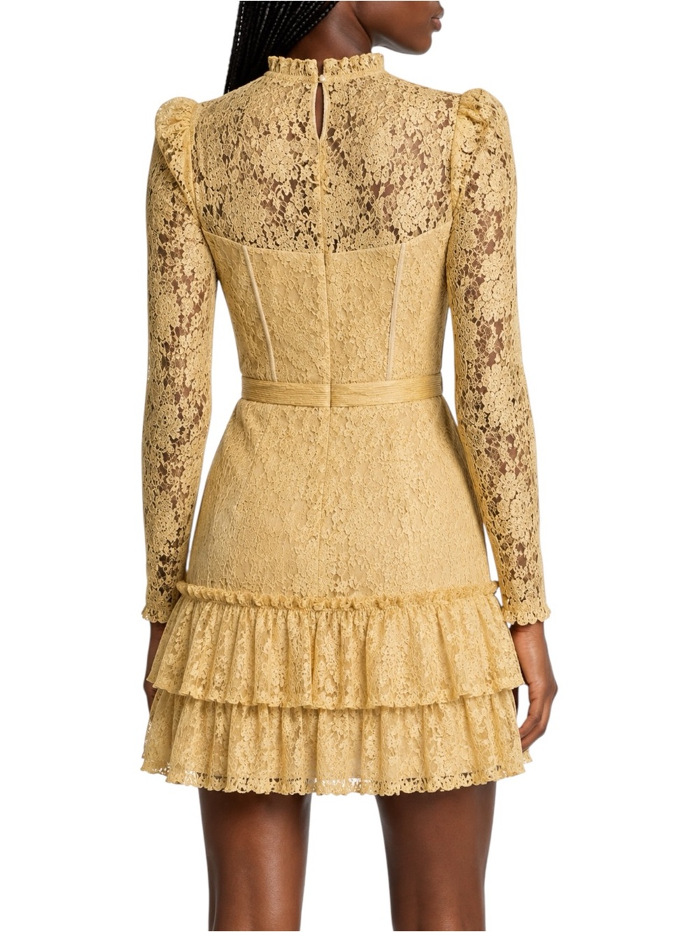 SAYLOR Gold Adria Mini Dress Medium - Picture 3 of 11